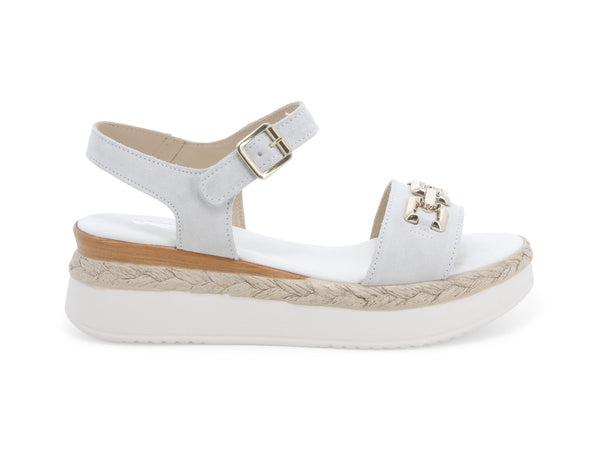 Melluso Sandali Zeppa con Accessorio Tomaia Pelle Bianca 019192-223131